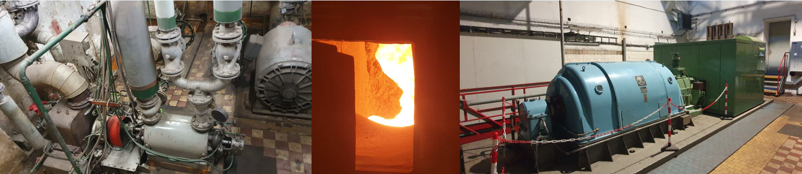 Installation industrielle de cogénération avec équipements vapeur, combustion et turbine.